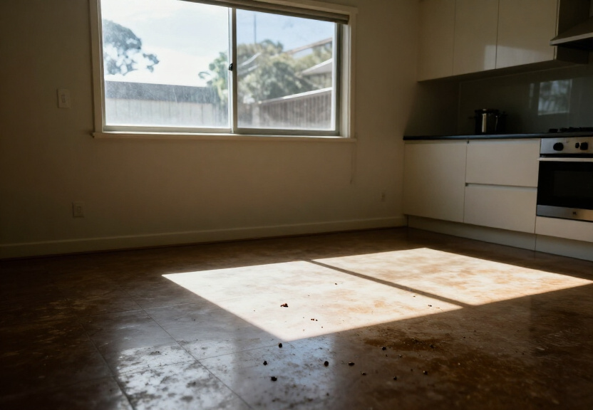 Rodent infestation in a Banksia garage before treatment